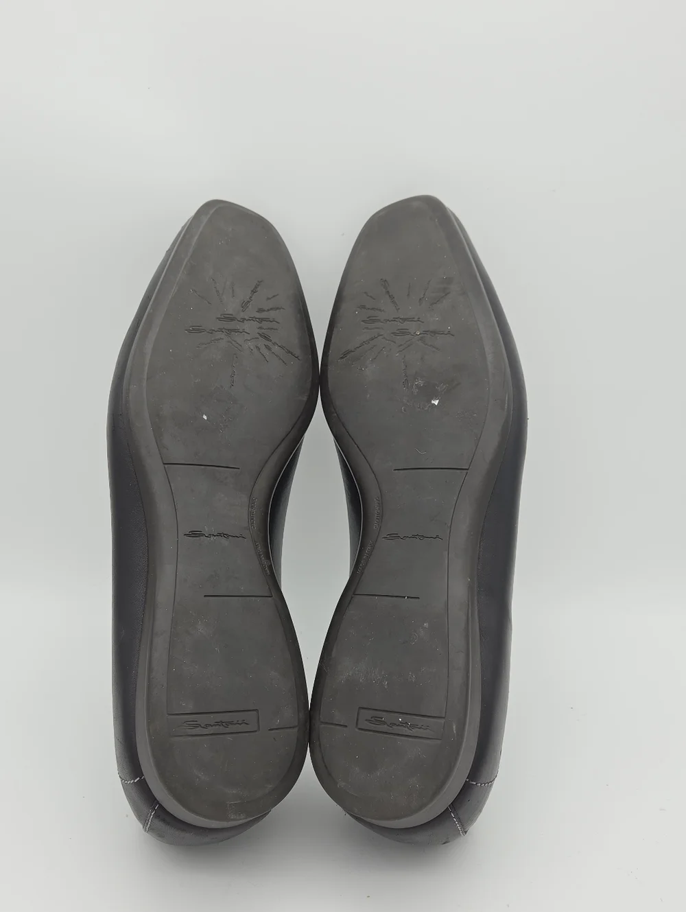 Santoni black leather